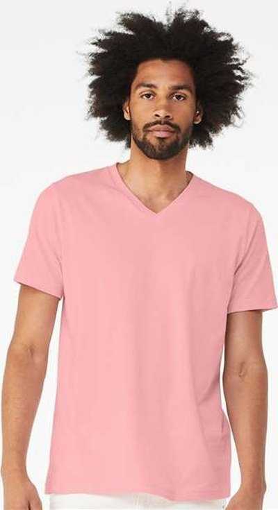 Bella + Canvas 3005 Jersey V-Neck Tee - Pink - HIT a Double - 2