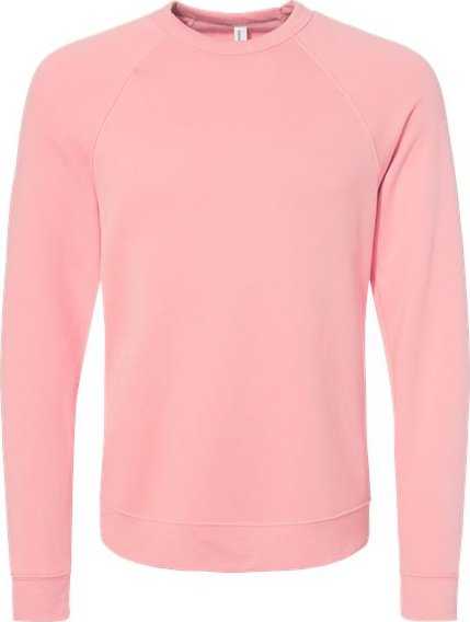 Bella + Canvas 3901 Sponge Fleece Raglan Crewneck Sweatshirt - Pink - HIT a Double - 1