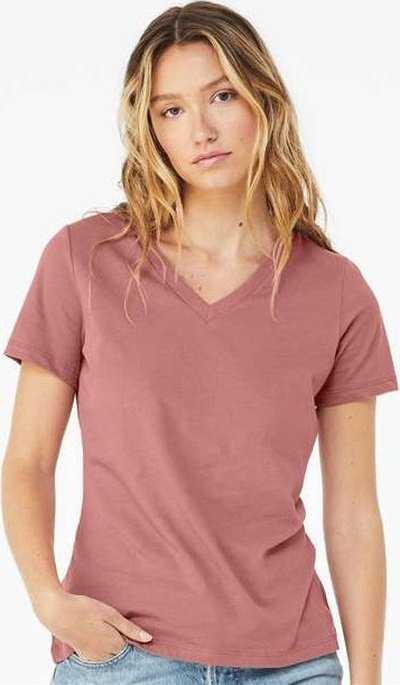 Bella + Canvas 6405 Womens Relaxed Jersey V-Neck Tee - Mauve - HIT a Double - 2
