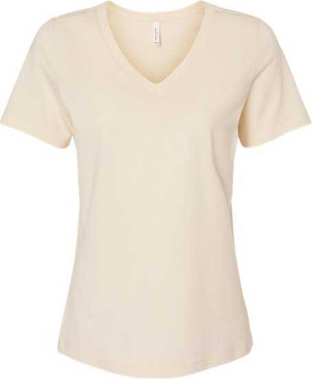 Bella + Canvas 6405 Womens Relaxed Jersey V-Neck Tee - Natural - HIT a Double - 1