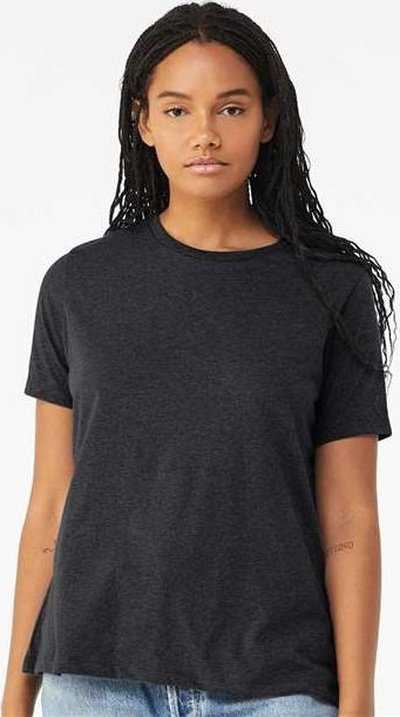 Bella + Canvas 6413 Womens Relaxed Fit Triblend Tee - Solid Dark Gray Triblend - HIT a Double - 1