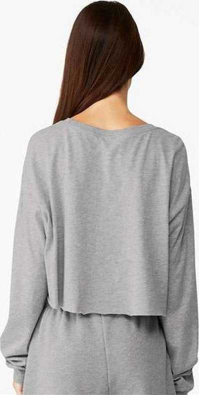 Bella + Canvas 6501 FWD Fashion Women&#39;s Crop Long Sleeve Tee - Athletic Heather - HIT a Double - 3