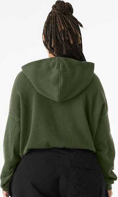 Bella + Canvas 7506 FWD Fashion Women&#39;s Sponge Fleece Cinched Bottom Hoodie - Military Green - HIT a Double - 3