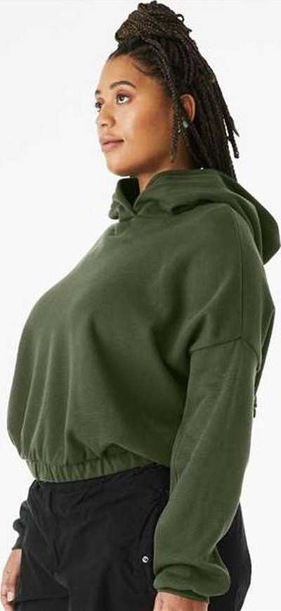 Bella + Canvas 7506 FWD Fashion Women&#39;s Sponge Fleece Cinched Bottom Hoodie - Military Green - HIT a Double - 2