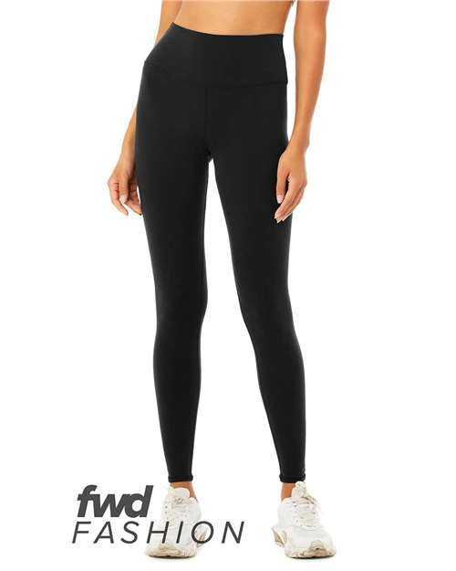 Bella + Canvas 0813 FWD Fashion Women&#39;s High Waist Fitness Leggings - Black - HIT a Double