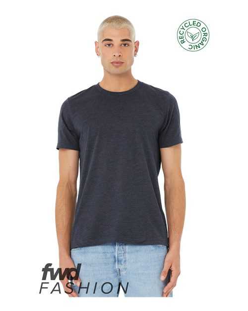 Bella + Canvas 3001RCY FWD Fashion Unisex Jersey Recycled Organic Tee - Heather Navy - HIT a Double - 1