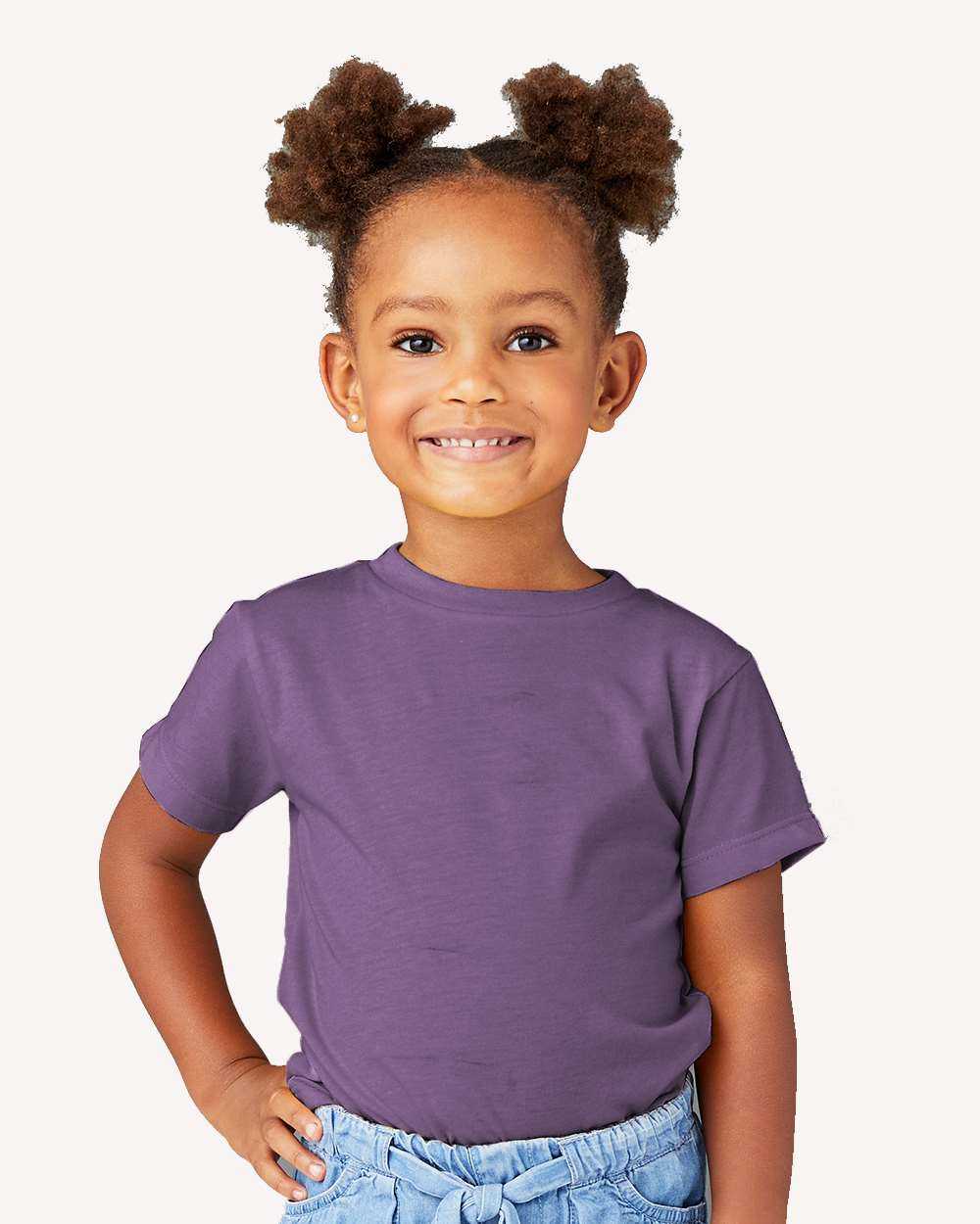 Bella + Canvas 3001T Toddler Jersey Tee - Heather Team Purple - HIT a Double