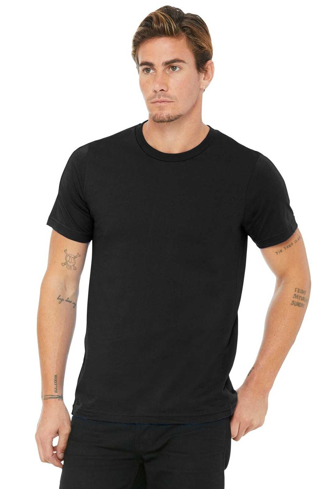 Bella + Canvas 3001U Unisex Made In The USA Jersey Short Sleeve Tee - Black - HIT a Double