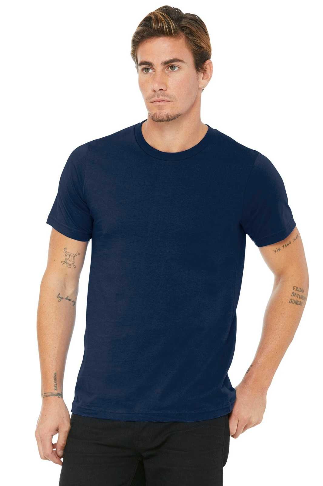 Bella + Canvas 3001U Unisex Made In The USA Jersey Short Sleeve Tee - Navy - HIT a Double
