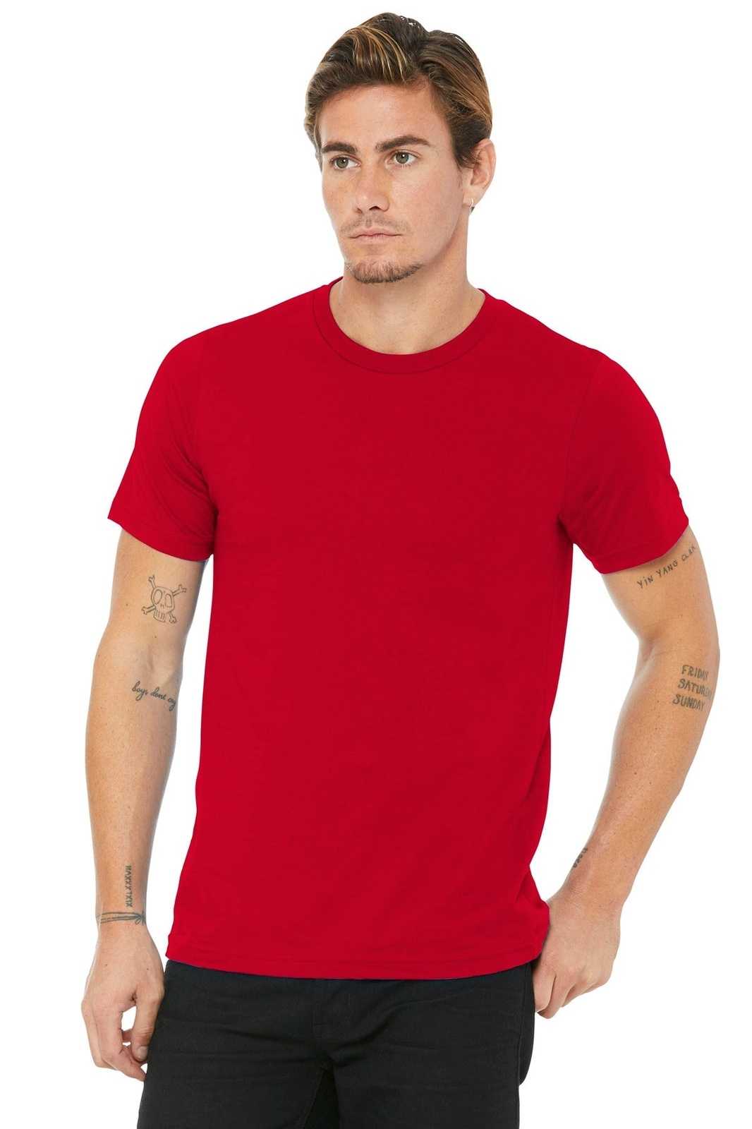 Bella + Canvas 3001U Unisex Made In The USA Jersey Short Sleeve Tee - Red - HIT a Double