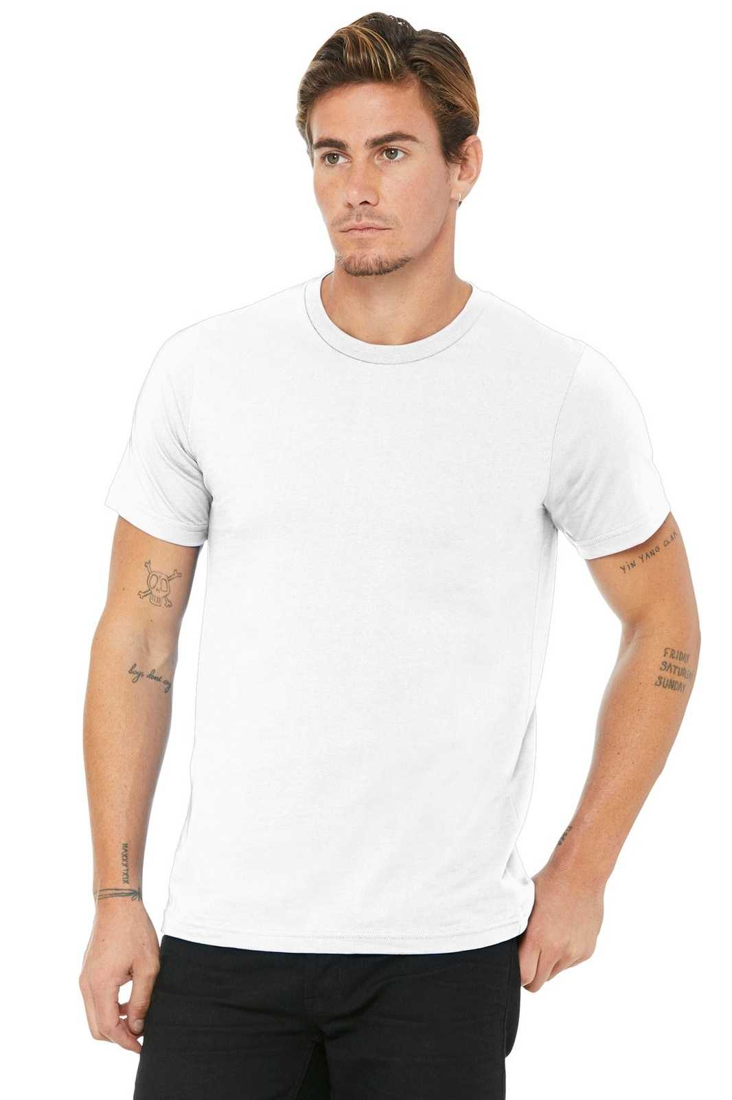 Bella + Canvas 3001U Unisex Made In The USA Jersey Short Sleeve Tee - White - HIT a Double