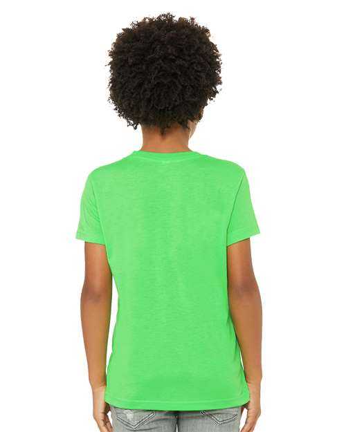 Bella + Canvas 3001YCVC Youth CVC Unisex Jersey Tee - Neon Green - HIT a Double - 3