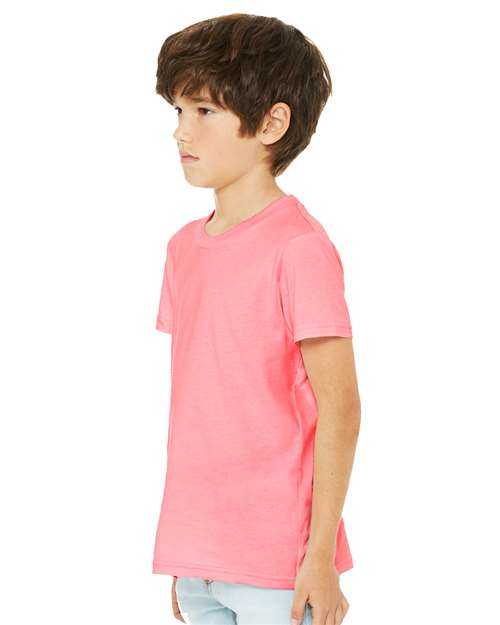 Bella + Canvas 3001YCVC Youth CVC Unisex Jersey Tee - Neon Pink - HIT a Double - 2