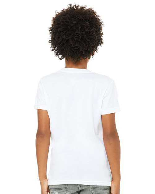 Bella + Canvas 3001YCVC Youth CVC Unisex Jersey Tee - Solid White Blend - HIT a Double - 4