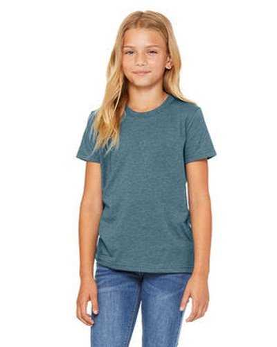 Bella + Canvas 3001YCV Youth CVC Jersey T-Shirt - Heather Deep Teal - HIT a Double