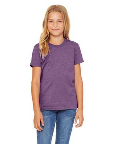 Bella + Canvas 3001YCV Youth CVC Jersey T-Shirt - Heather Team Purple - HIT a Double