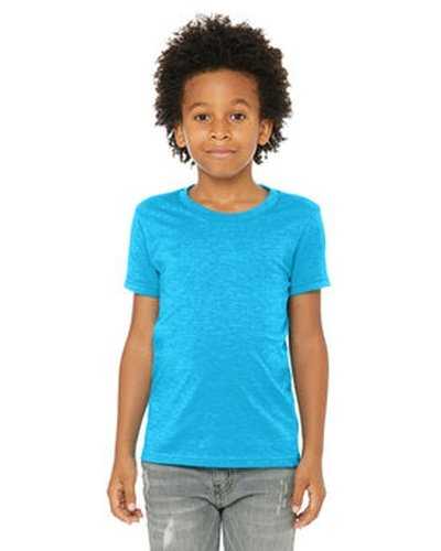 Bella + Canvas 3001YCV Youth CVC Jersey T-Shirt - Neon Blue - HIT a Double