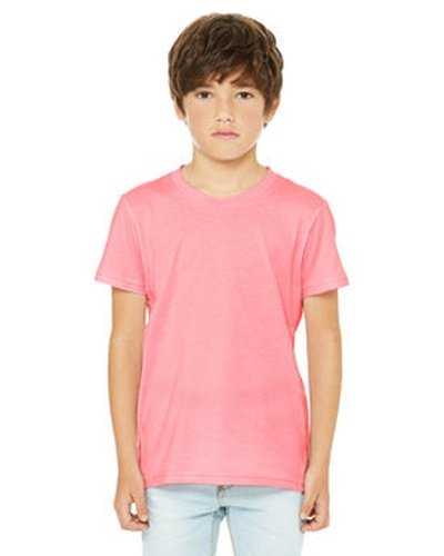 Bella + Canvas 3001YCV Youth CVC Jersey T-Shirt - Neon Pink - HIT a Double