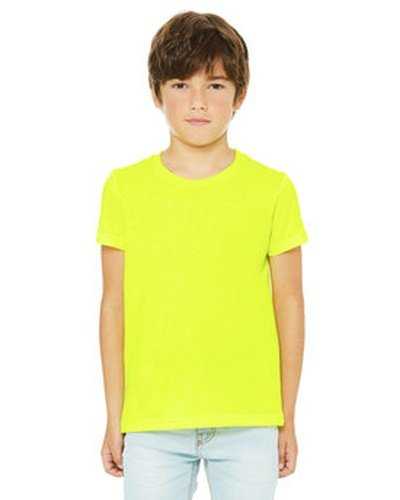Bella + Canvas 3001YCV Youth CVC Jersey T-Shirt - Neon Yellow - HIT a Double