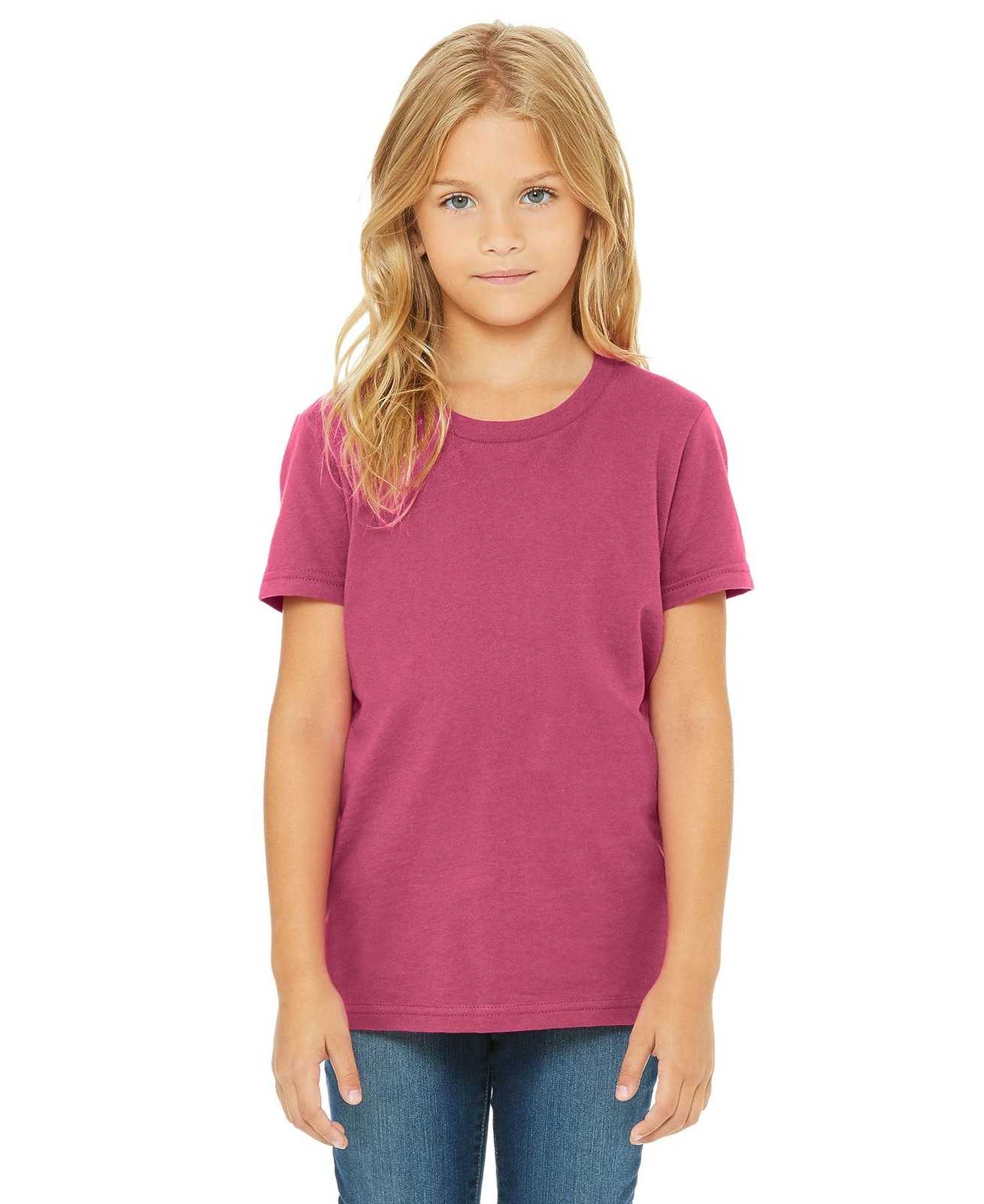 Bella + Canvas 3001Y Youth Jersey Short Sleeve Tee - Berry - HIT a Double