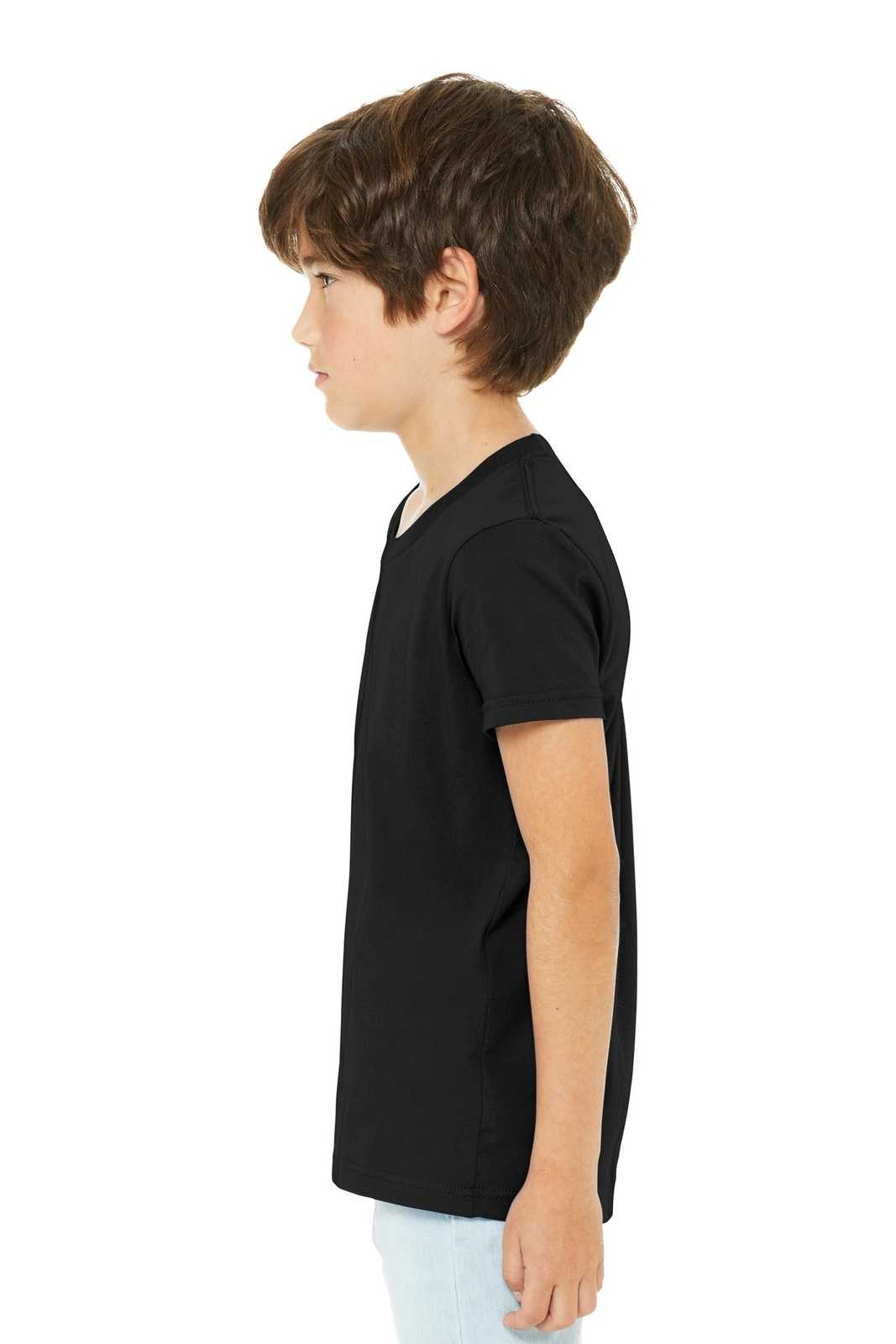 Bella + Canvas 3001Y Youth Jersey Short Sleeve Tee - Black - HIT a Double