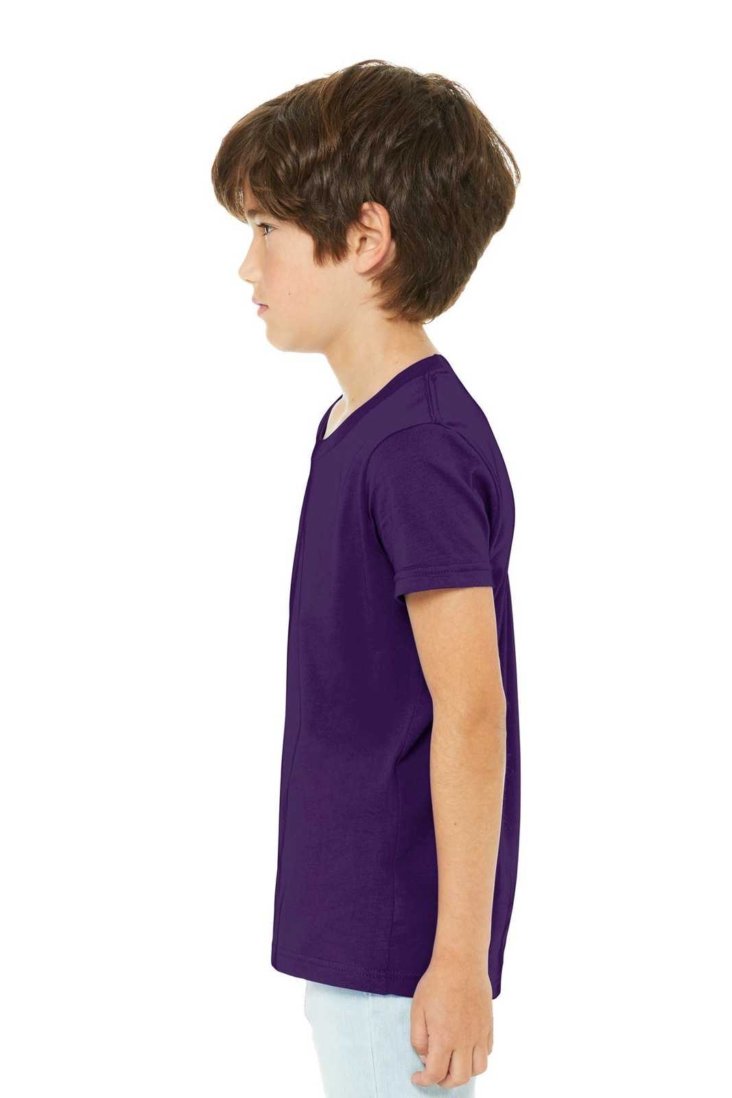 Bella + Canvas 3001Y Youth Jersey Short Sleeve Tee - Team Purple - HIT a Double