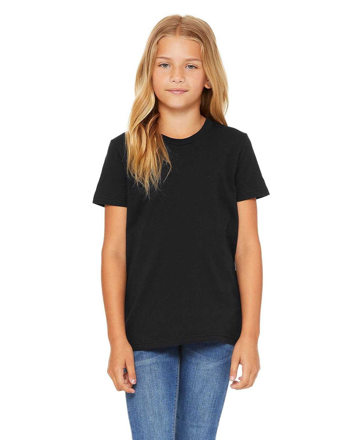Bella + Canvas 3001Y Youth Jersey Short Sleeve Tee - Vintage Black - HIT a Double