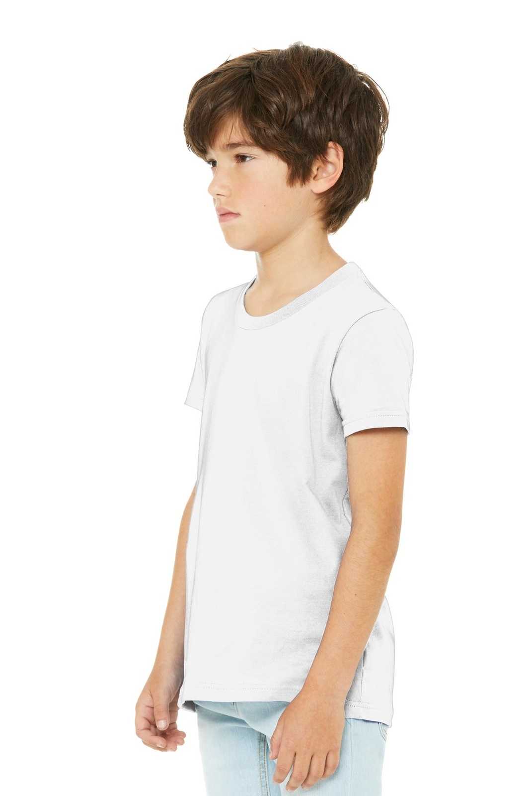 Bella + Canvas 3001Y Youth Jersey Short Sleeve Tee - White - HIT a Double