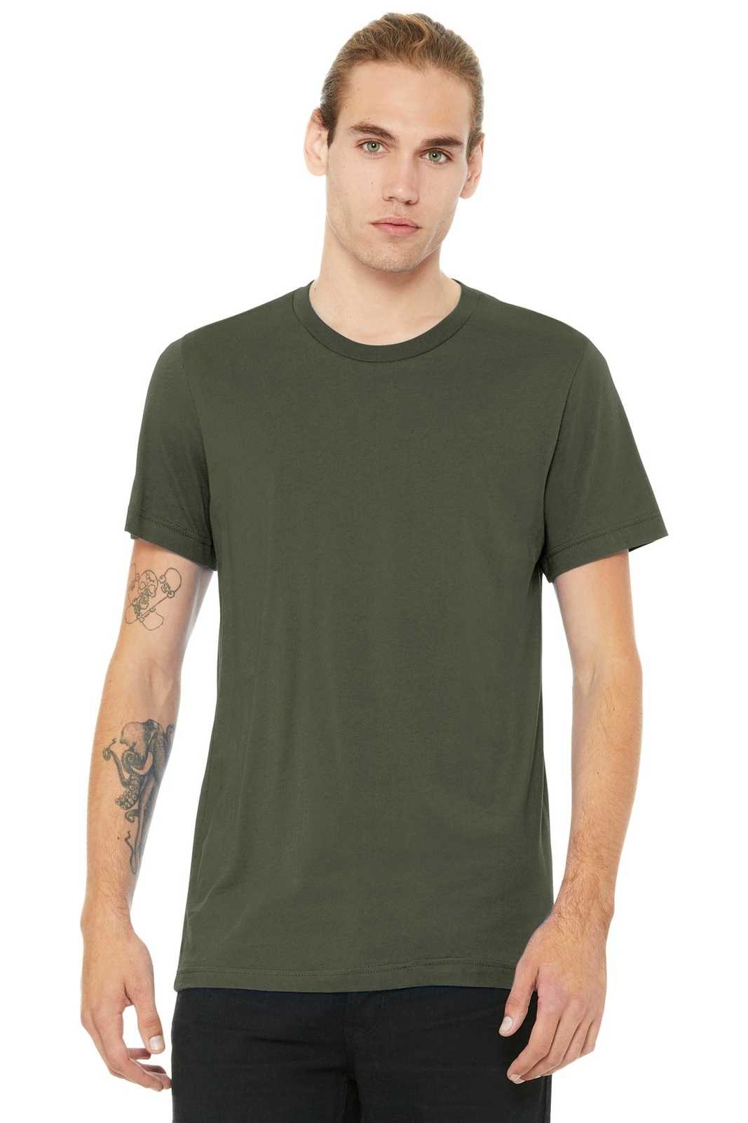 Bella + Canvas 3001 Unisex Jersey Short Sleeve Tee - Army - HIT a Double