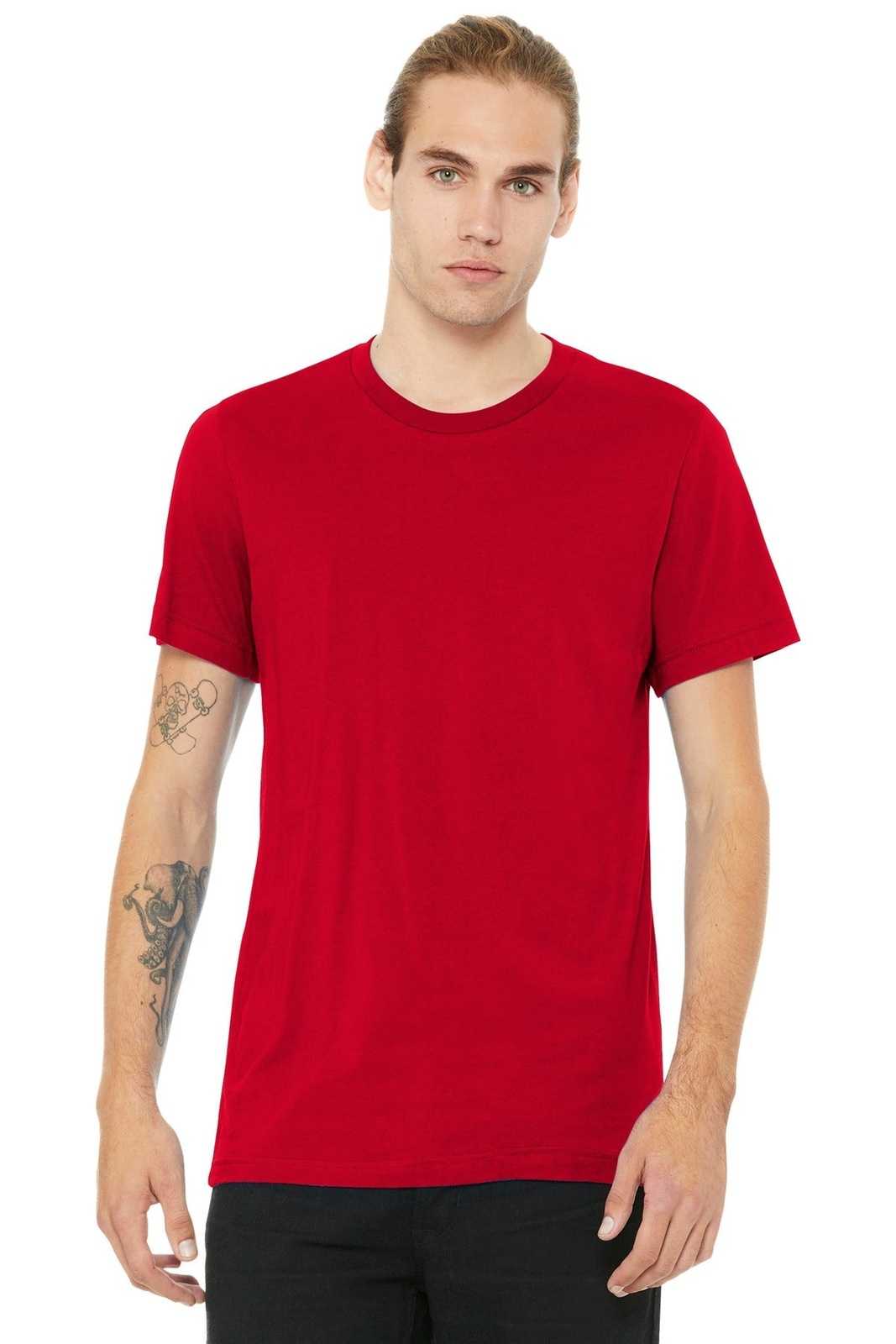 Bella + Canvas 3001 Unisex Jersey Short Sleeve Tee - Red - HIT a Double