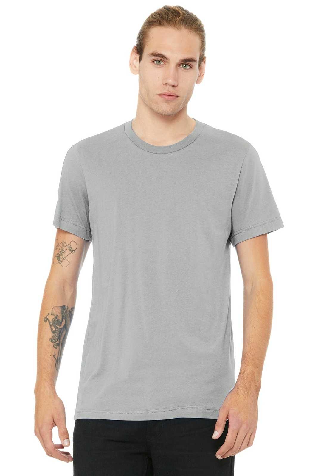 Bella + Canvas 3001 Unisex Jersey Short Sleeve Tee - Silver - HIT a Double