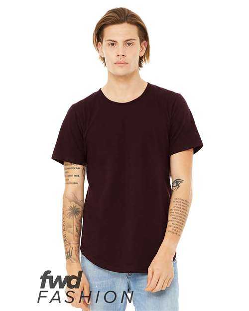 Bella + Canvas 3003 Jersey Curved Hem Tee - Oxblood Black - HIT a Double