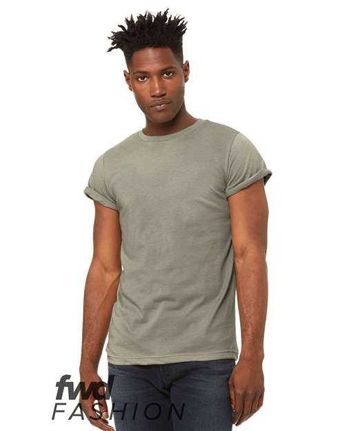 Bella + Canvas 3004 FWD Fashion Unisex Jersey Rolled Cuff Tee - Heather Stone - HIT a Double