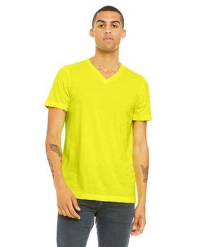 Bella + Canvas 3005CVC Unisex CVC Jersey V-Neck T-Shirt - Neon Yellow - HIT a Double