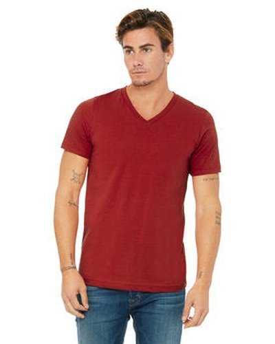 Bella + Canvas 3005 Unisex Jersey Short-Sleeve V-Neck T-Shirt - Canavyas Red - HIT a Double