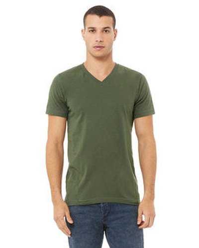 Bella + Canvas 3005 Unisex Jersey Short-Sleeve V-Neck T-Shirt - Military Green - HIT a Double