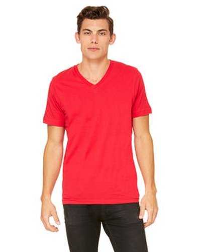 Bella + Canvas 3005 Unisex Jersey Short-Sleeve V-Neck T-Shirt - Red - HIT a Double