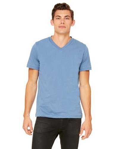 Bella + Canvas 3005 Unisex Jersey Short-Sleeve V-Neck T-Shirt - Steel Blue - HIT a Double