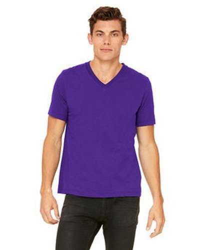 Bella + Canvas 3005 Unisex Jersey Short-Sleeve V-Neck T-Shirt - Team Purple - HIT a Double