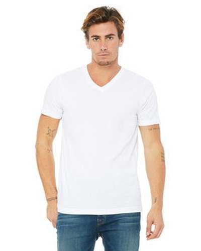 Bella + Canvas 3005 Unisex Jersey Short-Sleeve V-Neck T-Shirt - White - HIT a Double