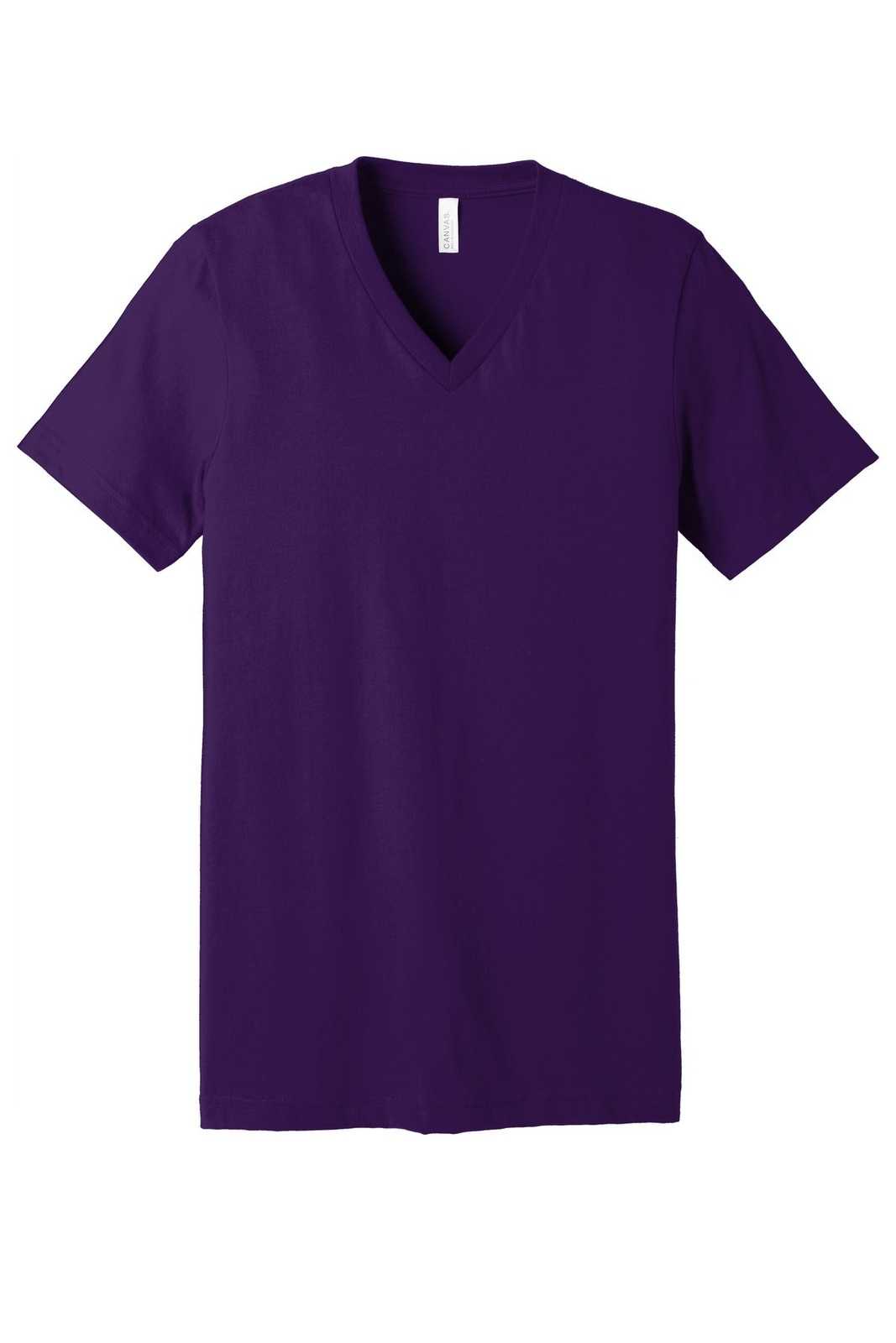 Bella + Canvas 3005 Unisex Jersey Short Sleeve V-Neck Tee - Team Purple - HIT a Double