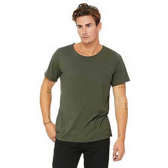 Bella + Canvas 3014 Raw Neck Tee - Military Green - HIT a Double
