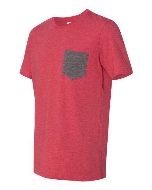 Bella + Canvas 3021 Jersey Pocket Tee - Heather Red Deep Heather - HIT a Double