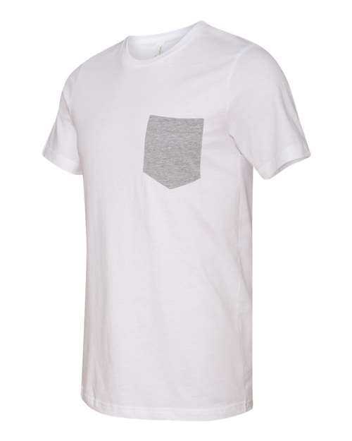 Bella + Canvas 3021 Jersey Pocket Tee - White Athletic Heather - HIT a Double