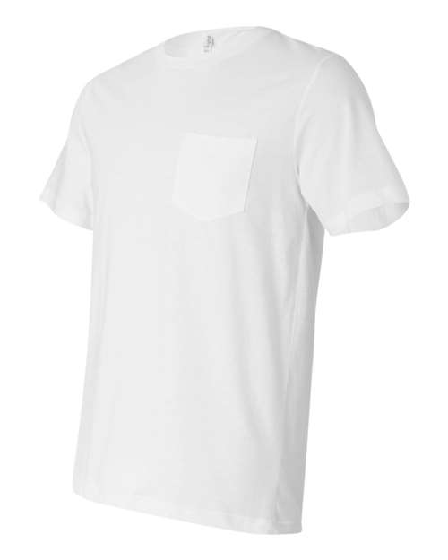 Bella + Canvas 3021 Jersey Pocket Tee - White - HIT a Double