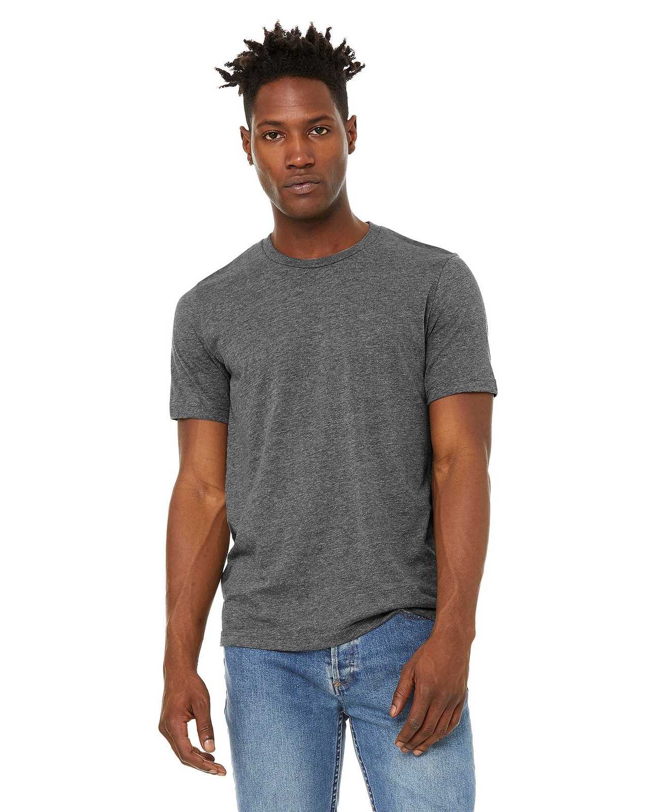 Bella + Canvas 3301 Unisex Sueded Tee - Deep Heather - HIT a Double