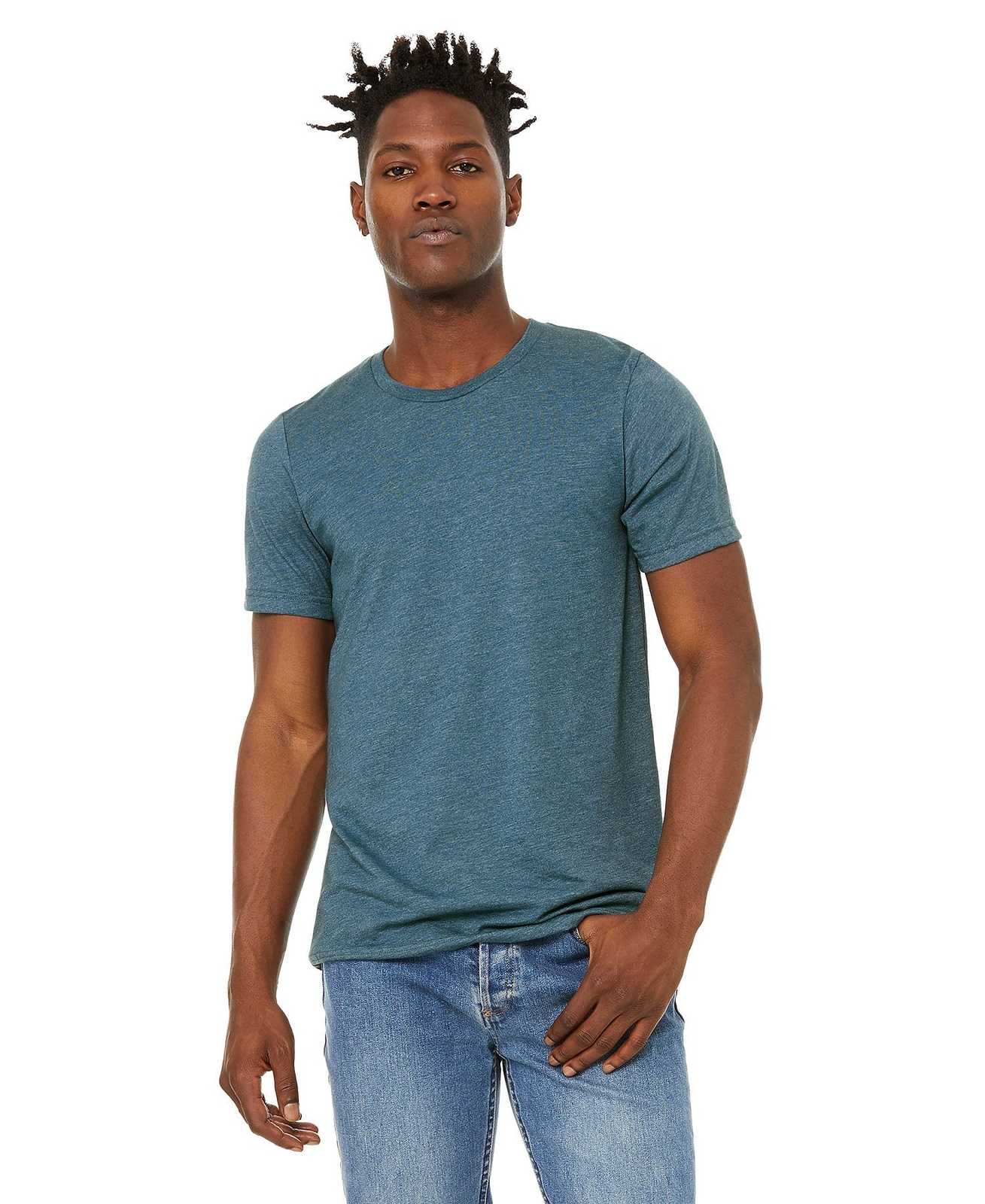 Bella + Canvas 3301 Unisex Sueded Tee - Heather Deep Teal - HIT a Double