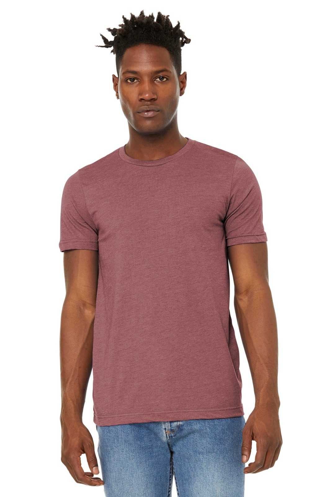 Bella + Canvas 3301 Unisex Sueded Tee - Heather Mauve - HIT a Double