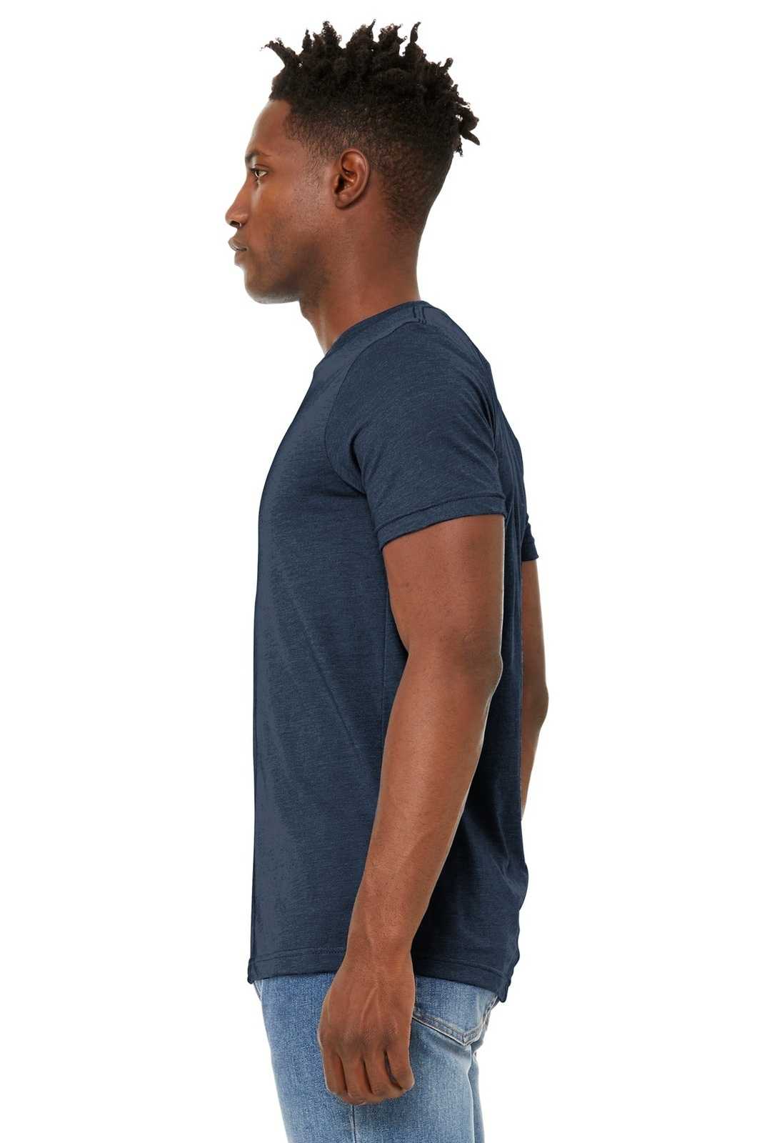 Bella + Canvas 3301 Unisex Sueded Tee - Heather Navy - HIT a Double