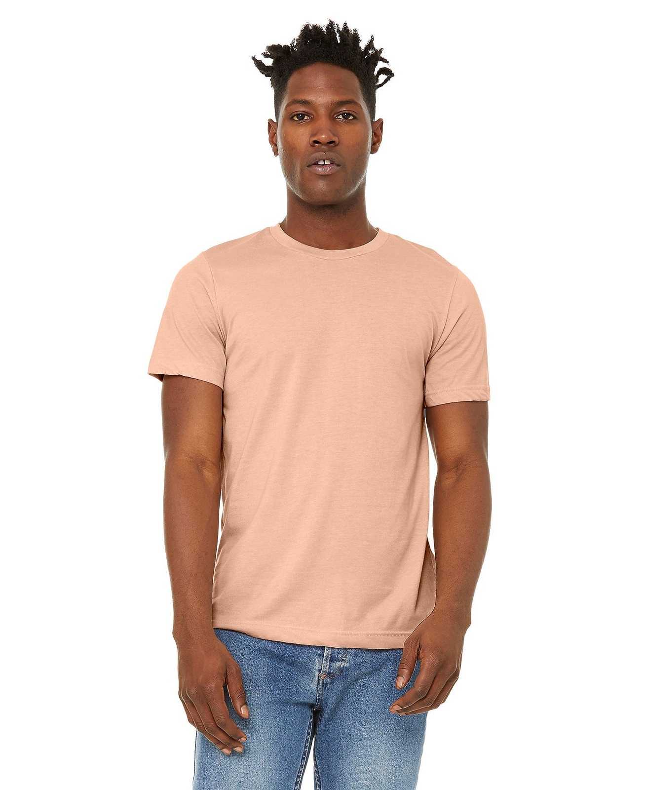 Bella + Canvas 3301 Unisex Sueded Tee - Heather Peach - HIT a Double